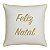 Almofada Natalina Feliz Natal Nude Belchior 43x43cm - Imagem 1