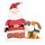 Papai Noel C/ Pet Decorativo Vermelho e Marrom 25cm Cromus - Imagem 1