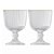 Taça de Vidro Fio de Ouro Lines C/2Un 380ml 20637 Wolff - Imagem 1