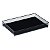 Bandeja Em Metal Preto C/ Vidro Espelhado 11980 4x24x12cm Mart - Imagem 1