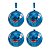 Bola Natalina Disney 8cm C/4 Stitch 1026644 Cromus - Imagem 1