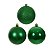 Bola Natalina 8cm Verde C/10PC Mista Cromus - Imagem 1