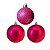 Bola Natalina 8cm Pink C/10PC Mista Merita - Imagem 1