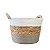 Cesto Organizador Em Fibra Natural Cinza 17x23cm - Imagem 1