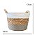 Cesto Organizador Em Fibra Natural Cinza 17x23cm - Imagem 4