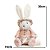 Coelho Da Páscoa Chiclete Menina C/ Chapeu 30cm 1067680 Cromus - Imagem 3