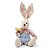 Coelho Da Páscoa Patchwork Azul Sentado 20cm 1067503 Cromus - Imagem 1