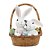 Coelho Da Páscoa Cute Family Na Cesta 1065127 20x12,5x17cm - Imagem 1