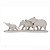Escultura Família Elefante Poliresina 19406  15X42X12cm Mart - Imagem 1