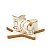 Castiçal Porta Vela Trem Branco Ouro 13cm C/1 Unid 1058765 - Imagem 1