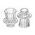 Candelabro Castiçal Porta Velas de Vidro 6x7cm CJ C/2 61933 - Imagem 1