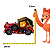 Carro Natalino Papai Noel C/Led 13cm RS1917 - Imagem 3
