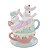 Coelho De Pascoa Tea Party Familia na Xicara 23cm 1094439 1Unid - Imagem 1