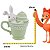 Coelho De Pascoa Tea Party Na Caneca Verde 15cm 1094502 1Unid - Imagem 3