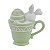 Coelho De Pascoa Tea Party Na Caneca Verde 15cm 1094502 1Unid - Imagem 4