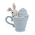 Coelho De Pascoa Tea Party Na Caneca Azul 15cm 1094504 1Unid - Imagem 1