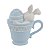 Coelho De Pascoa Tea Party Na Caneca Azul 15cm 1094504 1Unid - Imagem 3