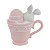 Coelho De Pascoa Tea Party Na Caneca Rosa 15cm 1094503 1Unid - Imagem 4
