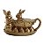 Coelho Pascoa Goldy Dourado Na Xicara  Em Resina 15cm 1094431 1Unid - Imagem 1