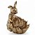 Coelho Pascoa Goldy Dourado C/ Borboleta Em Resina 13cm 1094432 1Unid - Imagem 1
