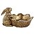 Coelho Da Pascoa Goldy C/ Cesto Flor 11x18cm 1094423 1Unid - Imagem 1