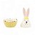 Coelho Da Pascoa Pote Amarelo Cerâmica Rainbow 13cm 1Un 1067912 - Imagem 3