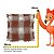 Almofada Franja Xadrex Laranja 50x50cm 472585 - Imagem 2