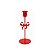 Castiçal Porta Vela De Laço Vermelho 21cm 1unid VE163 - Imagem 1