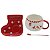 Caneca Natalina Boneco De Neve C/Pires 7cm 1UN MP1509 - Imagem 1