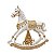 Boneco Natalino Cavalo De Resina Rocking Horse. 18cm 1Un Cromus - Imagem 1