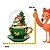 Globo Natalino Caneca Verde Papai Noel e Rena Deitada 1Unid 3110438 - Imagem 3