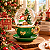 Globo Natalino Caneca Verde Papai Noel e Rena Deitada 1Unid 3110438 - Imagem 2