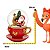 Globo Natalino Caneca Vermelha Papai Noel e Rena Sentada 1Unid 3110438 - Imagem 3