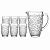Kit Jarra Daisy 1,5L C/6 Copos de Vidro 370ml 21851 Wolff - Imagem 1
