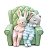 Coelho De Pascoa Cute Family Casal De Pijama 16cm 1Un - Imagem 1