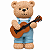 Escultura Ursinho Teddy C/ Violao 12x11x20cm Resina 62226 - Imagem 1