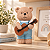 Escultura Ursinho Teddy C/ Violao 12x11x20cm Resina 62226 - Imagem 2