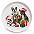 Prato Natalino De Sobremesa Dog Bulldog Frances Pet Mania 21,5cm 1Unid - Imagem 1