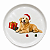 Prato Natalino De Sobremesa Dog Golden Retriever Pet Mania 21,5cm 1Unid - Imagem 1