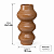 Vaso Ceramica Bege 26,5x13,3cm 22776-M Mart - Imagem 3