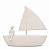 Escultura Barco Em Poliresina 10x25cm 23527 Mart - Imagem 1