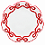 Prato Natalino Raso Laços Vermelho De Natal 28cm 1Unid MP2408 - Imagem 1