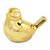 Escultura Decorativa Pássaro Cerâmica Dourado 12cm - Imagem 1