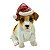 Boneco Natalino Cachorro Decorativo 17x10cm Resina - Imagem 1