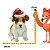 Boneco Natalino Cachorro Decorativo 17x10cm Resina - Imagem 2