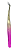 Pinça Semi Curva 1 Rosa com Dourado - Bela Luck Star - Imagem 1