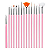 Kit com 15 Pincéis para Unhas ROSA - Imagem 1