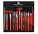 Kit com 12 Pincéis para Maquiagem Neon EN001 LARANJA – Macrilan - Imagem 1