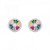 Brinco Pizza G Cravejado Colors Ródio Branco - Imagem 4