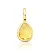 Pingente Gota Cristal Amarelo Ouro - Imagem 1